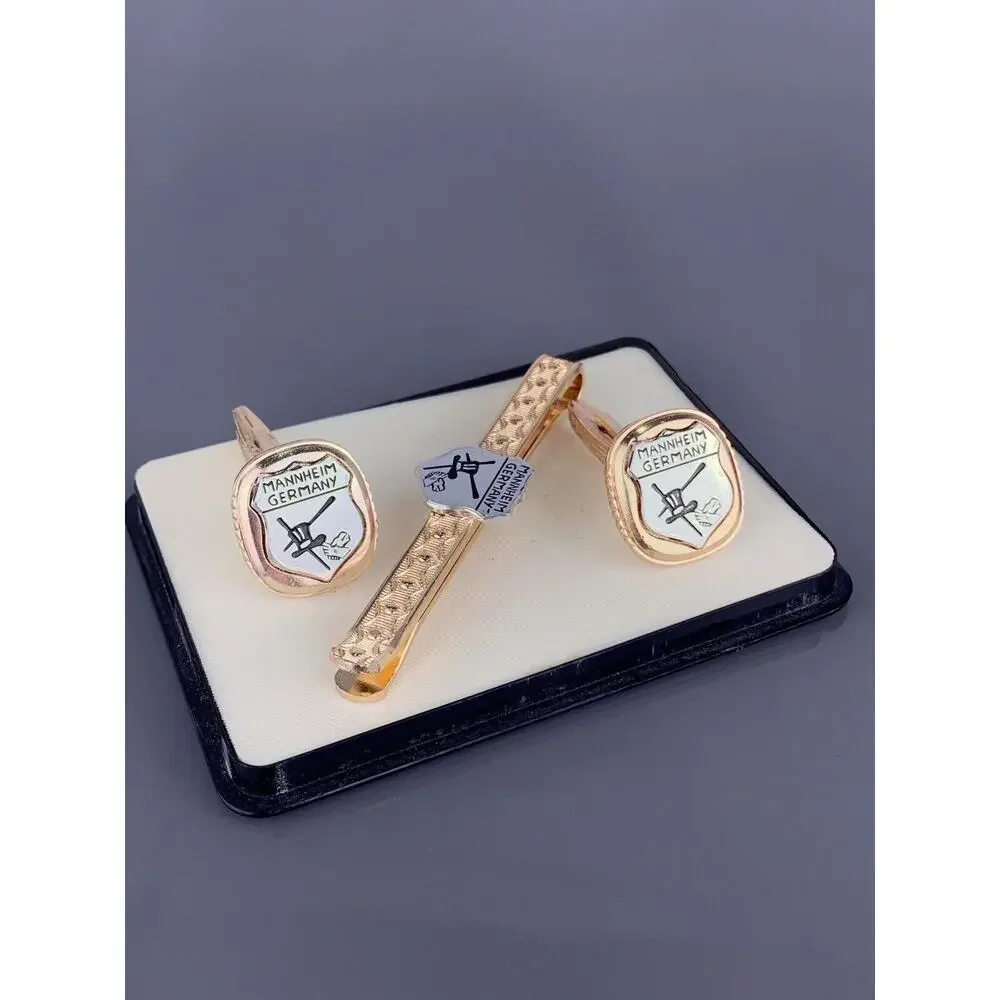 Mannheim Germany Cufflinks Tie Bar Magician Magic Top Hat Wand Gloves Gentlemens
